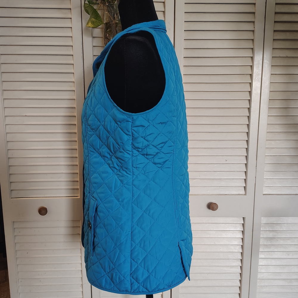 J.Jill Bright Turquoise Blue Quilted Vest Size XS – Like New - Picture 6 of 13